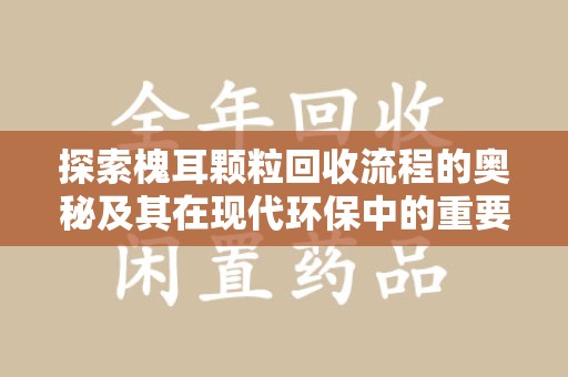 漳州探索槐耳颗粒回收流程的奥秘及其在现代环保中的重要作用